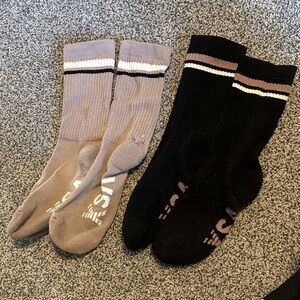 Victoria’s Secret Black and Tan Short Crew Socks